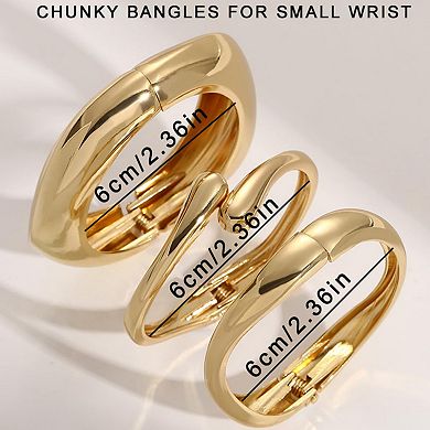 14K Gold Plated Bold Bracelet Set, Ideal Stylish Gift