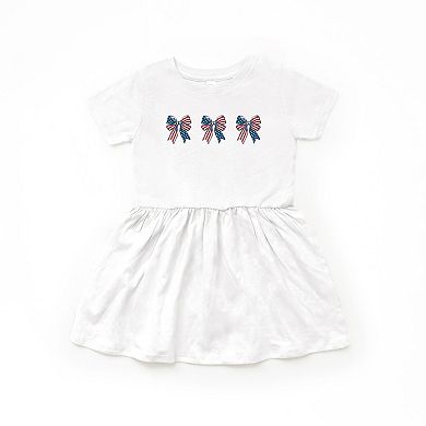 Patriotic Bows Row - Toddler Graphic Dress