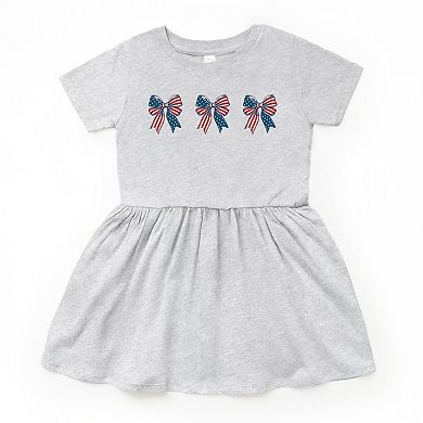 Patriotic Bows Row - Toddler Graphic Dress