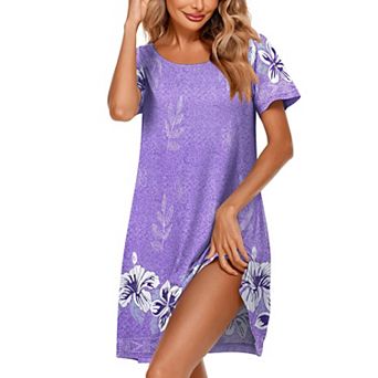 Ekouaer Women's Soft Short Sleeve Nightgown Sleep Shirt