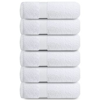 Set Of 6 Hand Towels For Bathroom 600 Gsm Cotton Ultra Soft Quick Drying Hotel Quality Towel