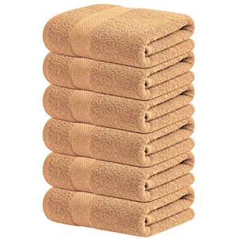 Set Of 6 Hand Towels For Bathroom 600 Gsm Cotton Ultra Soft Quick Drying Hotel Quality Towel