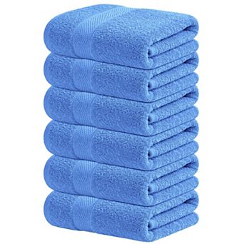 Set Of 6 Hand Towels For Bathroom 600 Gsm Cotton Ultra Soft Quick Drying Hotel Quality Towel