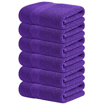 Set Of 6 Hand Towels For Bathroom 600 Gsm Cotton Ultra Soft Quick Drying Hotel Quality Towel