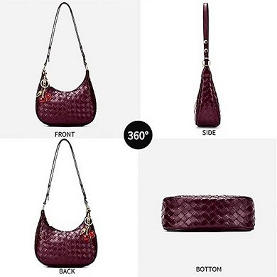 Women's Small Vegan Leather Crossbody Bag Hobo Satchel with Straps