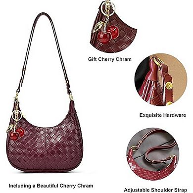 Women's Small Vegan Leather Crossbody Bag Hobo Satchel with Straps