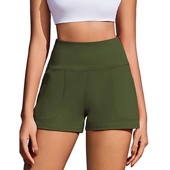 Pinspark Women's High Waist 2.5" Biker Shorts Tummy Control Workout Yoga Shorts with Pockets