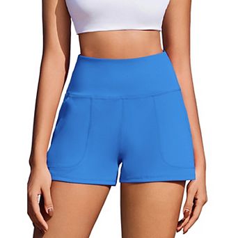 Pinspark Women's High Waist 2.5" Biker Shorts Tummy Control Workout Yoga Shorts with Pockets
