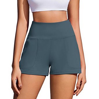 Pinspark Women's High Waist 2.5" Biker Shorts Tummy Control Workout Yoga Shorts with Pockets