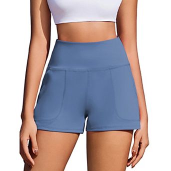 Pinspark Women's High Waist 2.5" Biker Shorts Tummy Control Workout Yoga Shorts with Pockets