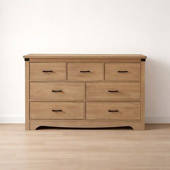 Heybly 7 Drawer Dresser, Wood Chest of Drawers Wide Storage Organizer Cabinet for Living Room
