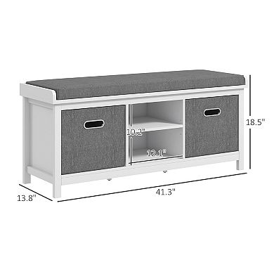 Shoe Storage Bench with Cushioned Seat, Ideal for Entryway Living Room