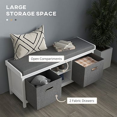 Shoe Storage Bench with Cushioned Seat, Ideal for Entryway Living Room