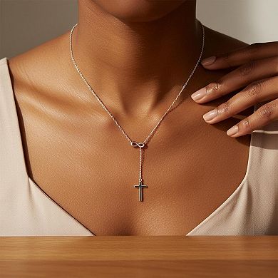 ZUQIETA Dainty Cross Pendant Necklace 14K Gold Plated Adjustable Faith Gift