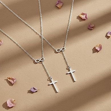 ZUQIETA Dainty Cross Pendant Necklace 14K Gold Plated Adjustable Faith Gift