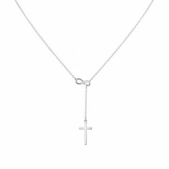 ZUQIETA Dainty Cross Pendant Necklace 14K Gold Plated Adjustable Faith Gift