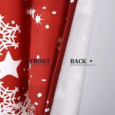 Christmas Red Velvet Kitchen Curtains, Snowflake Holiday Window Short Tier Set Cafe Curtain