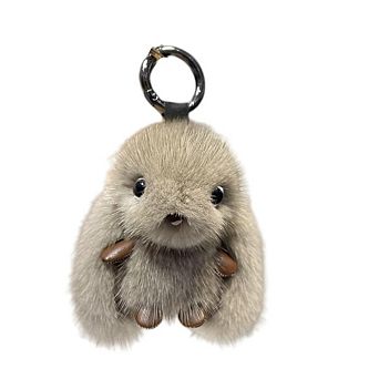 Cute Fluffy Long Ears Bunny Keychain Plush Bag Charm Pendant