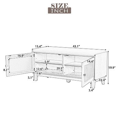 Bohemian Rattan Entryway Shoe Bench, Ideal for Entryway Hallway