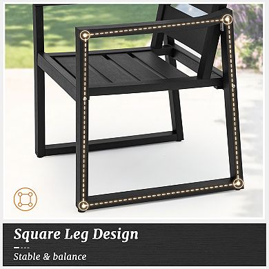 Hearthshire Outdoor Dining Chairs, Weather Resistant Patio Chairs with Armrest for Indoors