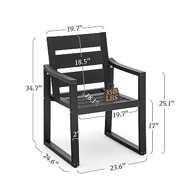 Hearthshire Outdoor Dining Chairs, Weather Resistant Patio Chairs with Armrest for Indoors