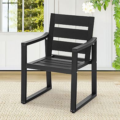 Hearthshire Outdoor Dining Chairs, Weather Resistant Patio Chairs with Armrest for Indoors