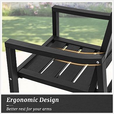 Hearthshire Outdoor Dining Chairs, Weather Resistant Patio Chairs with Armrest for Indoors