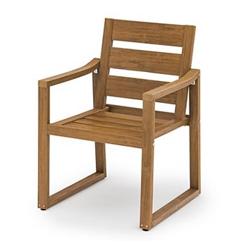Hearthshire Outdoor Dining Chairs, Weather Resistant Patio Chairs with Armrest for Indoors