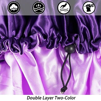Satin Bonnet Silk Curly Hair Braid Sleeping Women Large Double-layer Adjustable