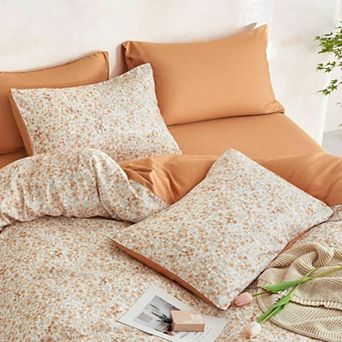 Floral Daisy Comforter Set for Bedroom Dorm Decor, 7 pc Queen Size