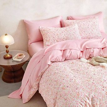 Floral Daisy Comforter Set for Bedroom Dorm Decor, 7 pc Queen Size