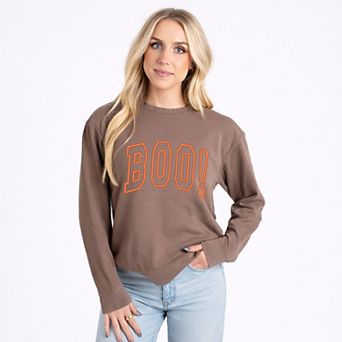 Embroidered Boo Arched - Women's Lightweight Garment Dyed Sweatshirt