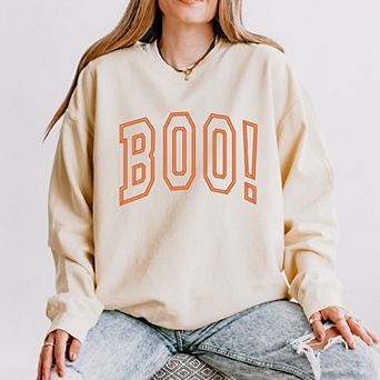 Embroidered Boo Arched - Women's Lightweight Garment Dyed Sweatshirt