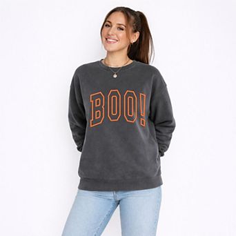Embroidered Boo Arched - Women's Lightweight Garment Dyed Sweatshirt