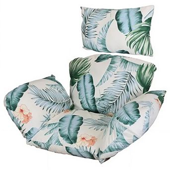 Soft Thick Egg Chair Cushion with Headrest and Washable Cover