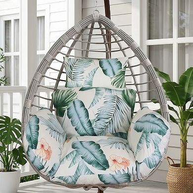 Soft Thick Egg Chair Cushion with Headrest and Washable Cover