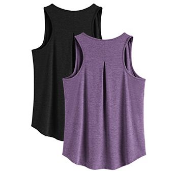 Pinspark Women's Loose Fit Racerback Workout Tank Top Quick Dry Gym Running Shirt