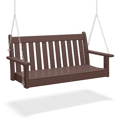Outdoor Patio HDPE Hanging Front Porch Swing Bench