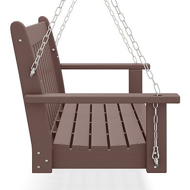 Outdoor Patio HDPE Hanging Front Porch Swing Bench