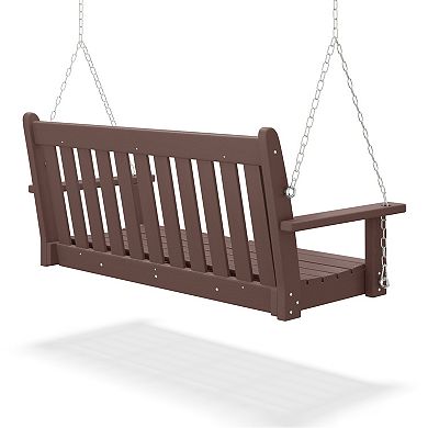 Outdoor Patio HDPE Hanging Front Porch Swing Bench