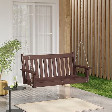 Outdoor Patio HDPE Hanging Front Porch Swing Bench