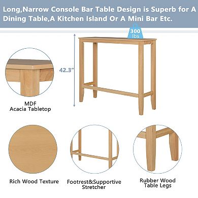 KWPZQEB Farmhouse Bar Height Dining Set with 2 Breathable Chairs for Small Places