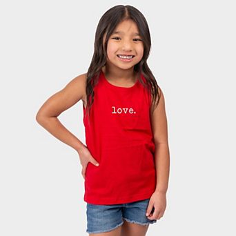 Embroidered Love Typewriter - Youth Tank Top
