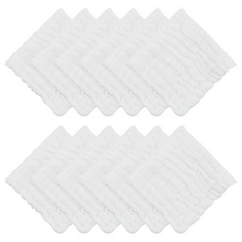 12" x 12" Cotton Muslin Washcloths, Soft & Absorbent Reusable Face Cloths for Bathroom Gym Spa