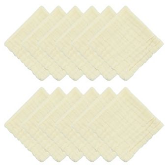 12" x 12" Cotton Muslin Washcloths, Soft & Absorbent Reusable Face Cloths for Bathroom Gym Spa