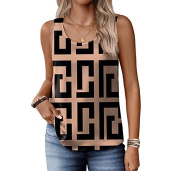 Zeagoo Satin Tank Tops for Women Scoop Neck Sleeveless Camisole Tops Summer Basic Blouses