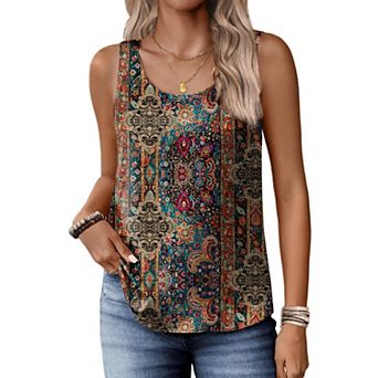 Zeagoo Satin Tank Tops for Women Scoop Neck Sleeveless Camisole Tops Summer Basic Blouses