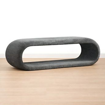 Heybly 52 Inch Chenille Upholstered Bench, Entryway Shoe Bench End of Bed Bench for Bedroom