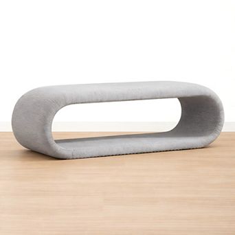 Heybly 52 Inch Chenille Upholstered Bench, Entryway Shoe Bench End of Bed Bench for Bedroom