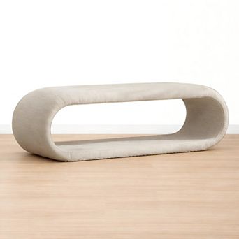 Heybly 52 Inch Chenille Upholstered Bench, Entryway Shoe Bench End of Bed Bench for Bedroom